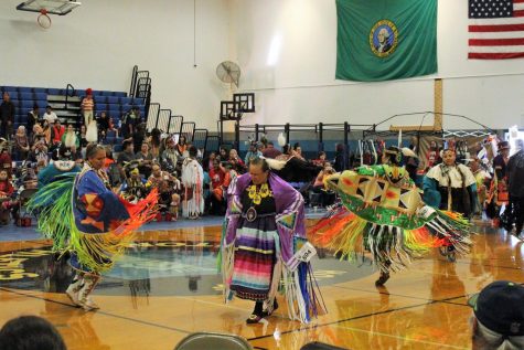 Contestants performing in the olden Age dance.